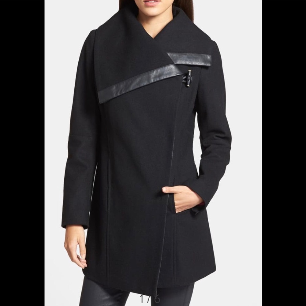 New Sam Edelman Fallon Charcoal Asymmetric coat SZ S